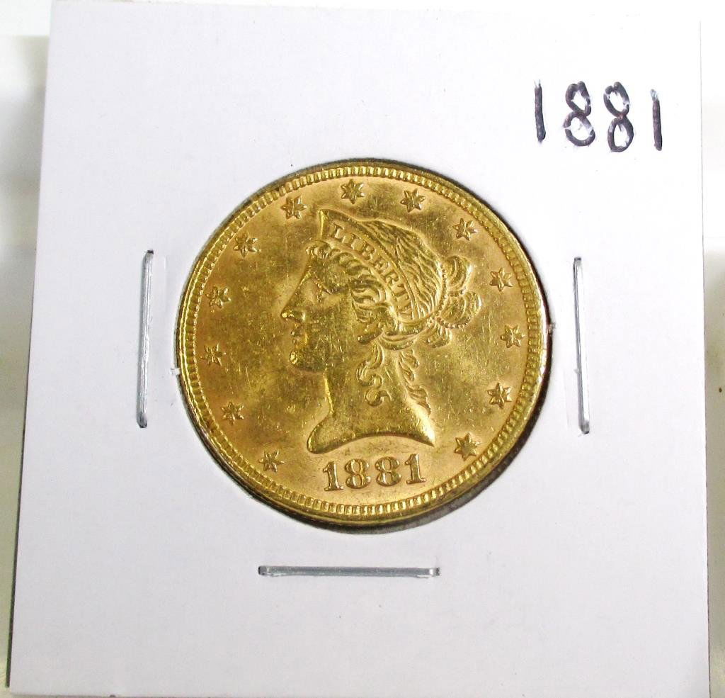 1881 P $ 10 Gold Liberty Eagle AU Grade (1 of 2)