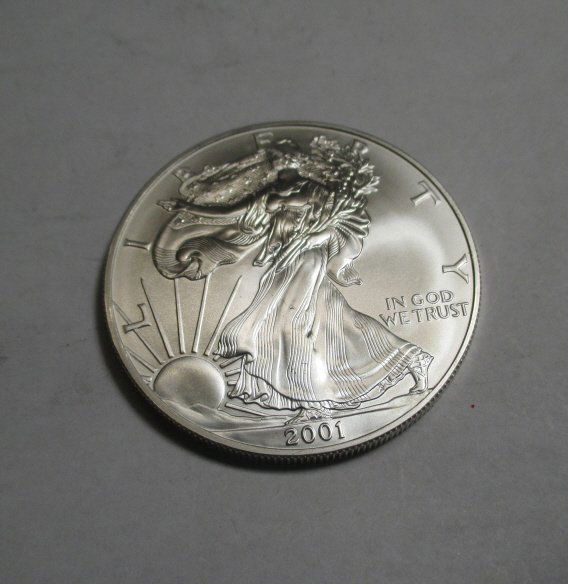 2001 US Silver Eagle CH BU Grade (1 of 2)