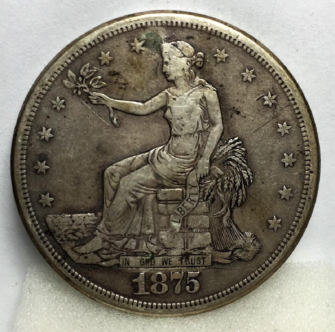 1875 S US Trade Dollar - See Image (1 of 3)