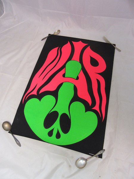 Vietnam Era Black Light Anti War Poster: Rare Vietnam Era Anti War black light Poster. Its in good condition. Some light wear.