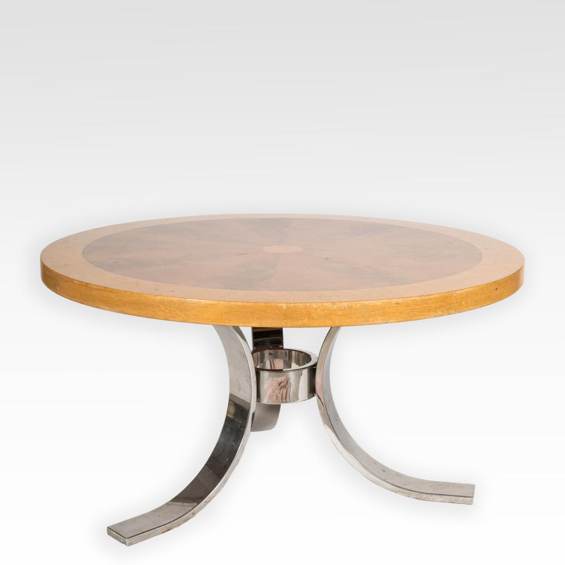 Mid Century Chrome Center Table with Inlaid Top (1 of 4)