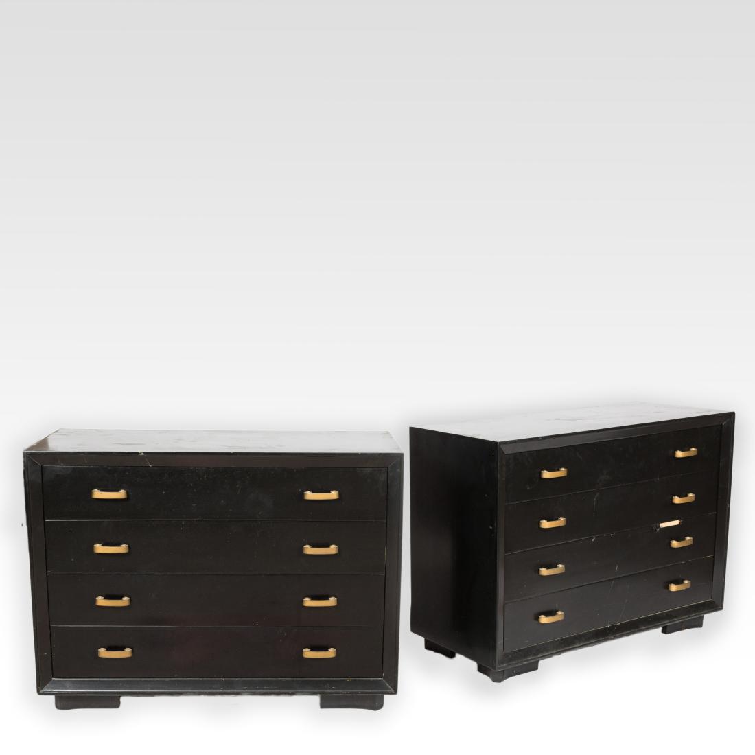Pair Berkey & Gay Ebonized Bachelor Chest (1 of 7)