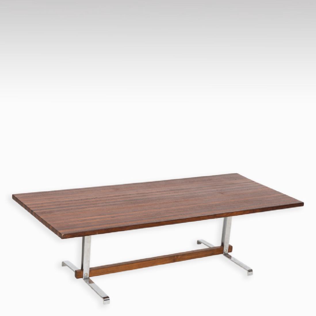 Chrome and Multi-Wood Coffee Table (1 of 5)