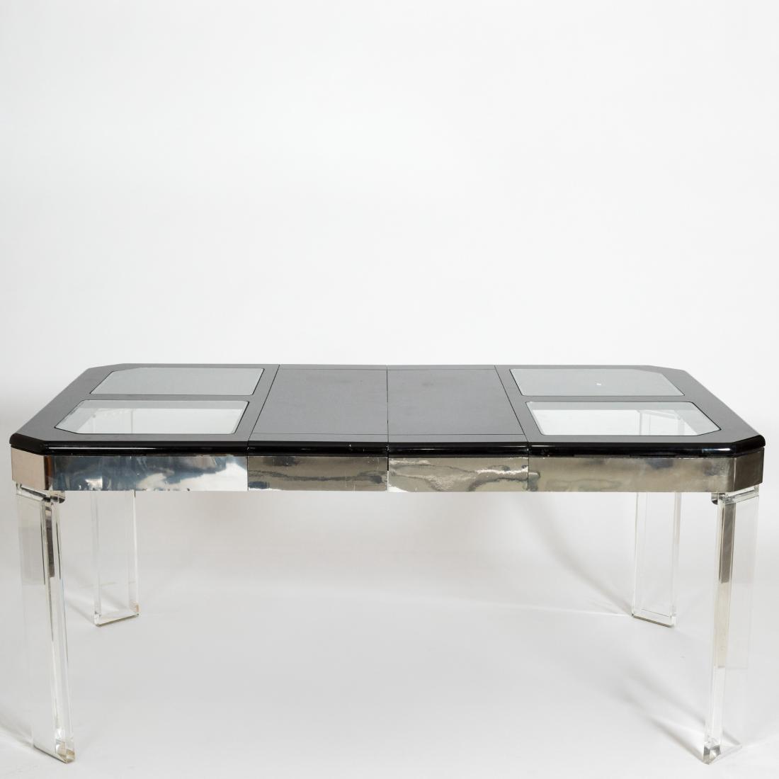 Lucite & Chrome Black Dining Table (1 of 3)