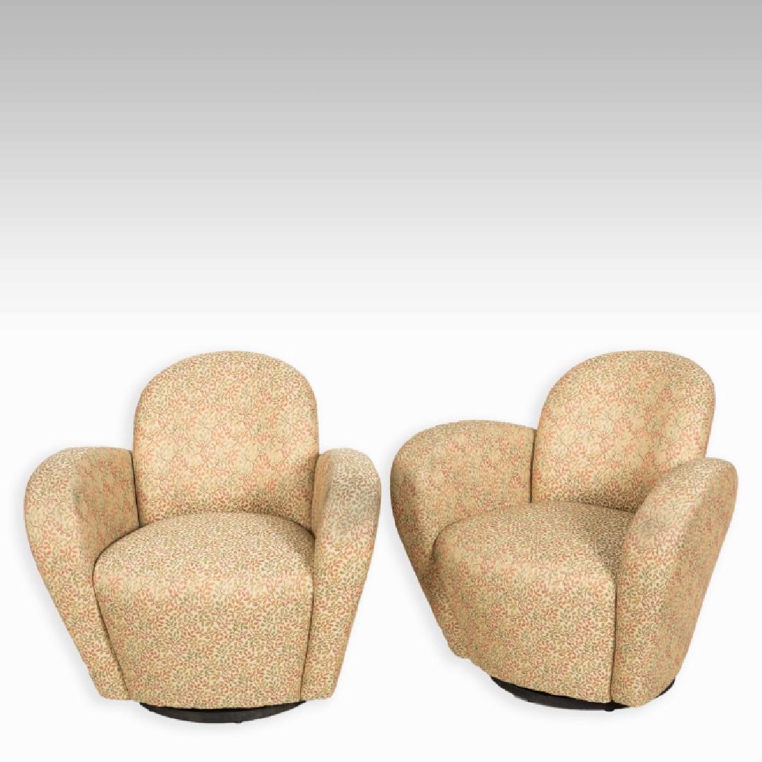 Pair Kagan Style Swivel Club Chairs (1 of 1)