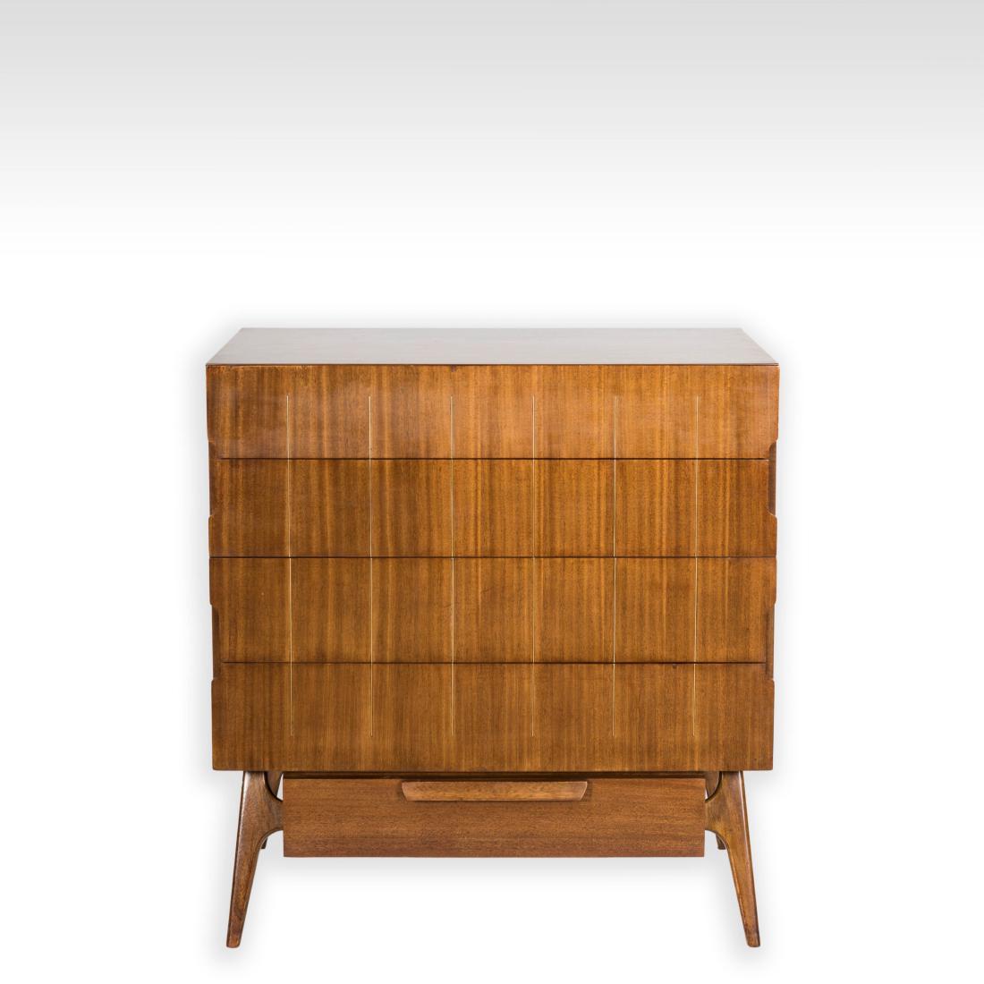 Walnut High Chest with Brass Trim (1 of 6)