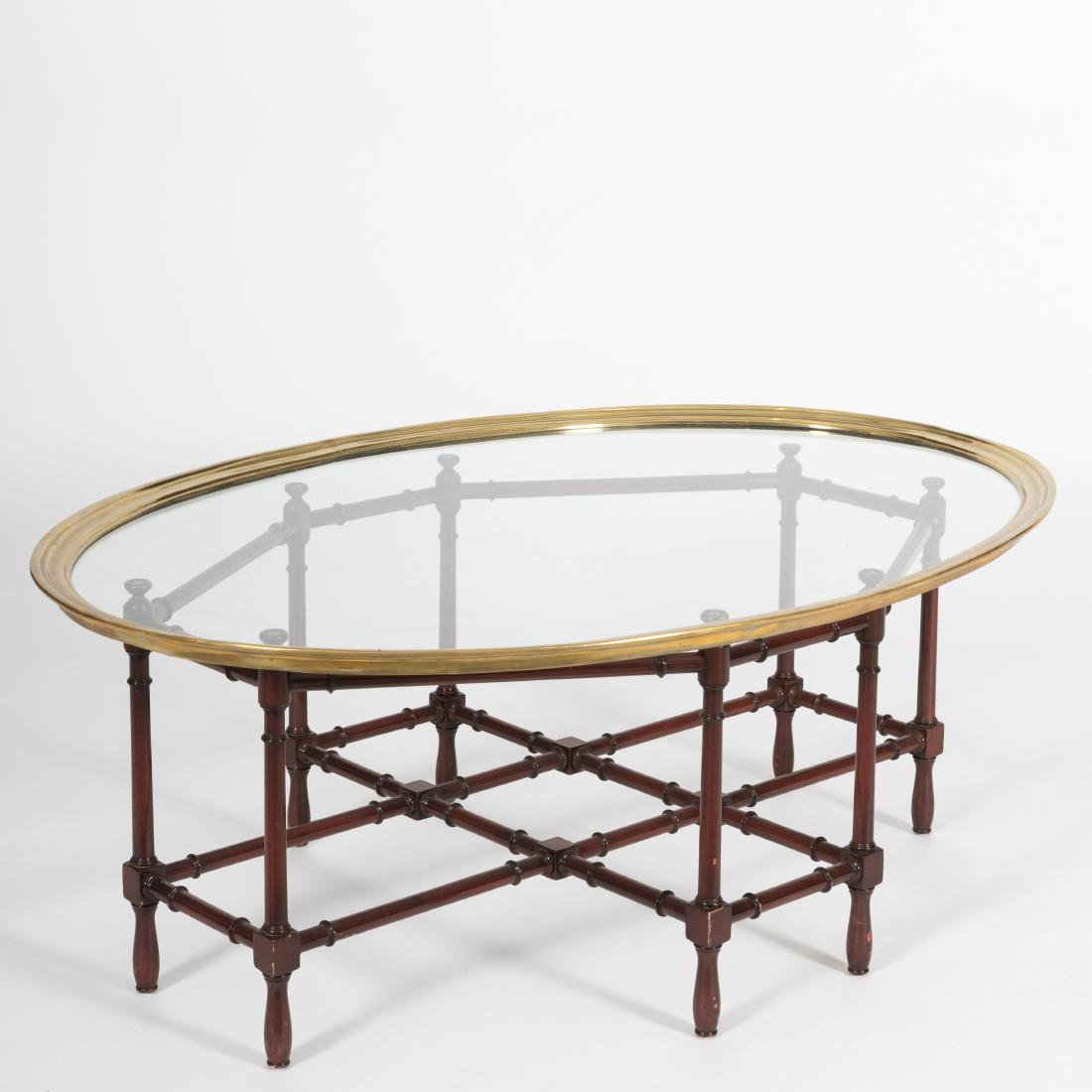 Chippendale Style Mahogany and Brass Coffee Table (1 of 4)