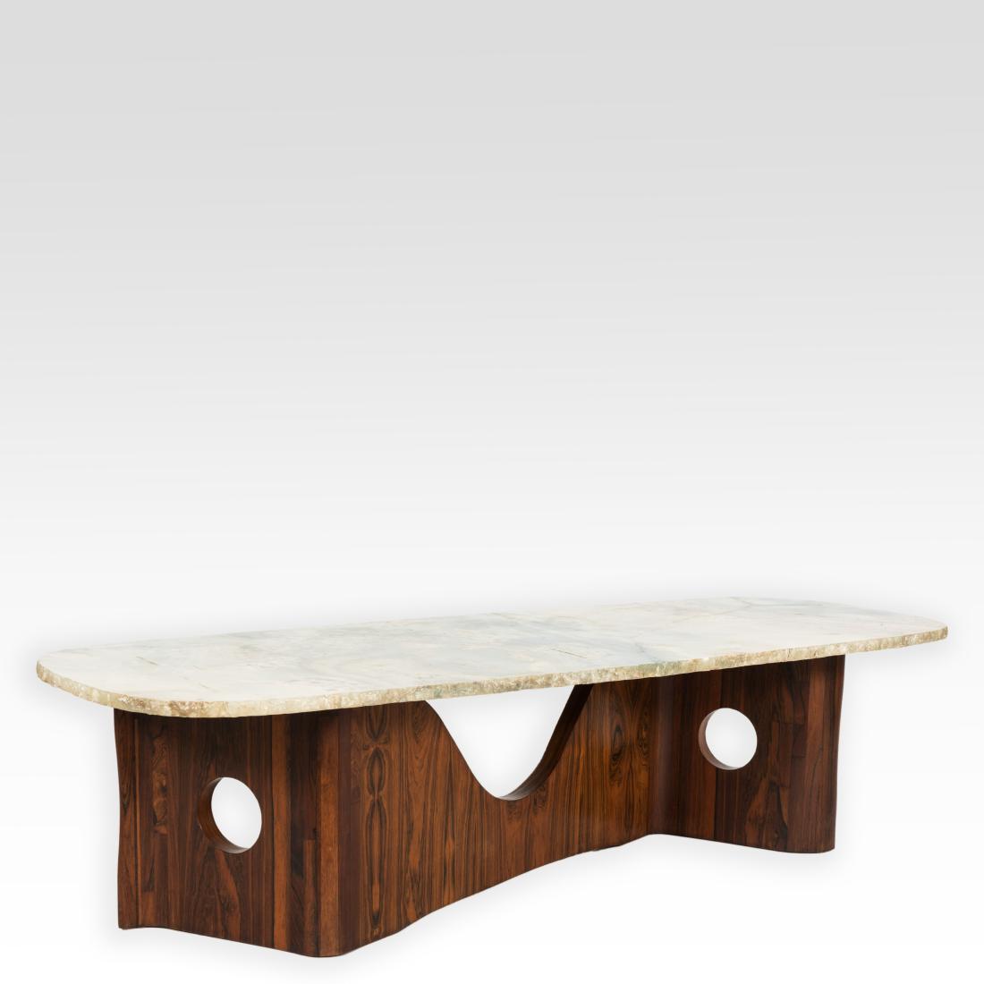 Sculpted Rosewood and Onyx Coffee Table (1 of 4)