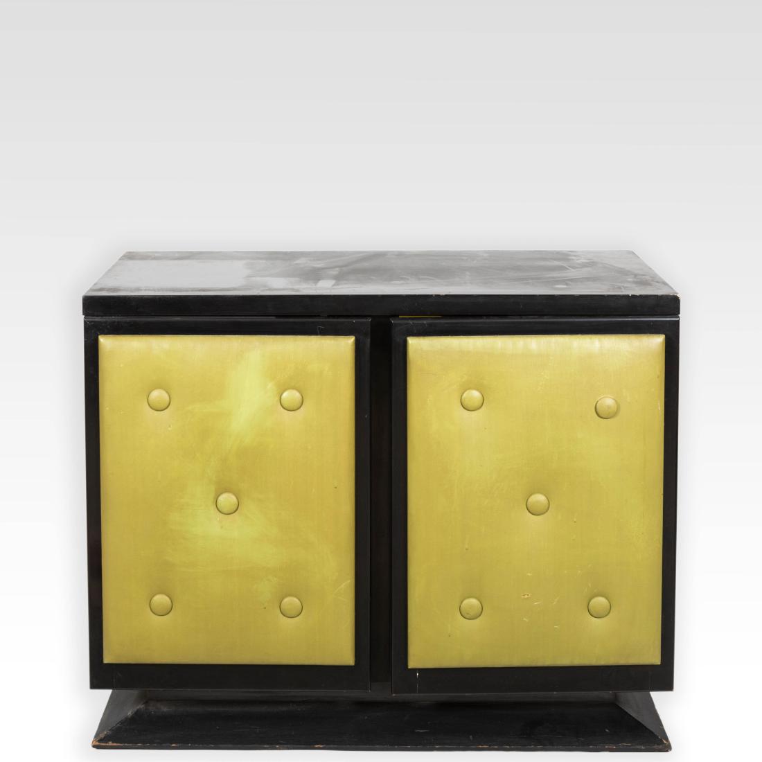 Mid Century Ebonized Vinyl Front Chifferobe (1 of 6)