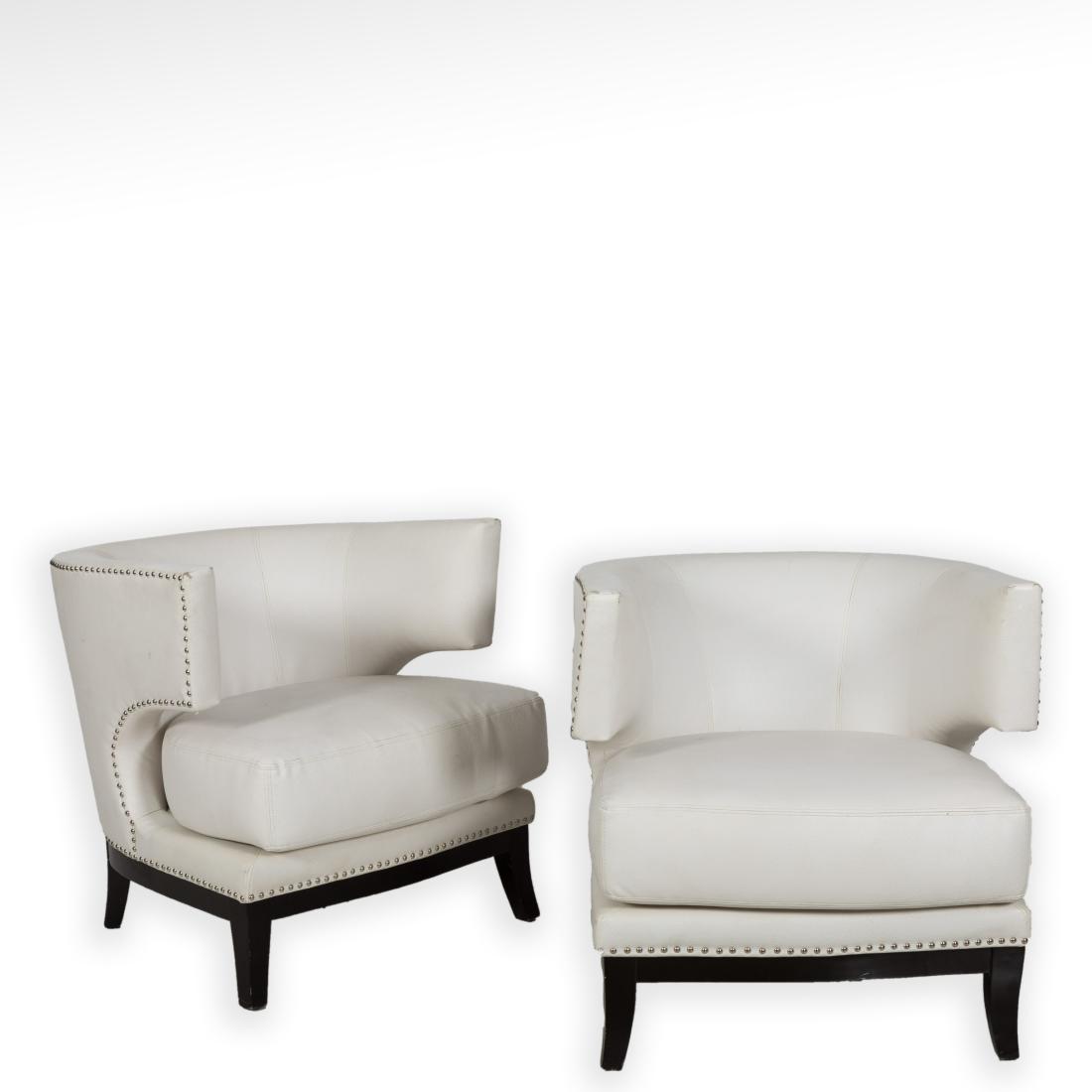 Pair Library Chairs with Chrome Studs (1 of 3)