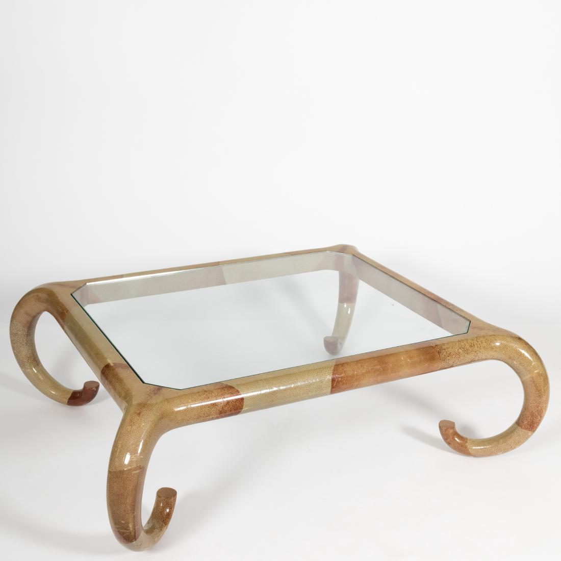 Oversized Coffee Table w/ Faux Goatskin Horn Leg (1 of 5)