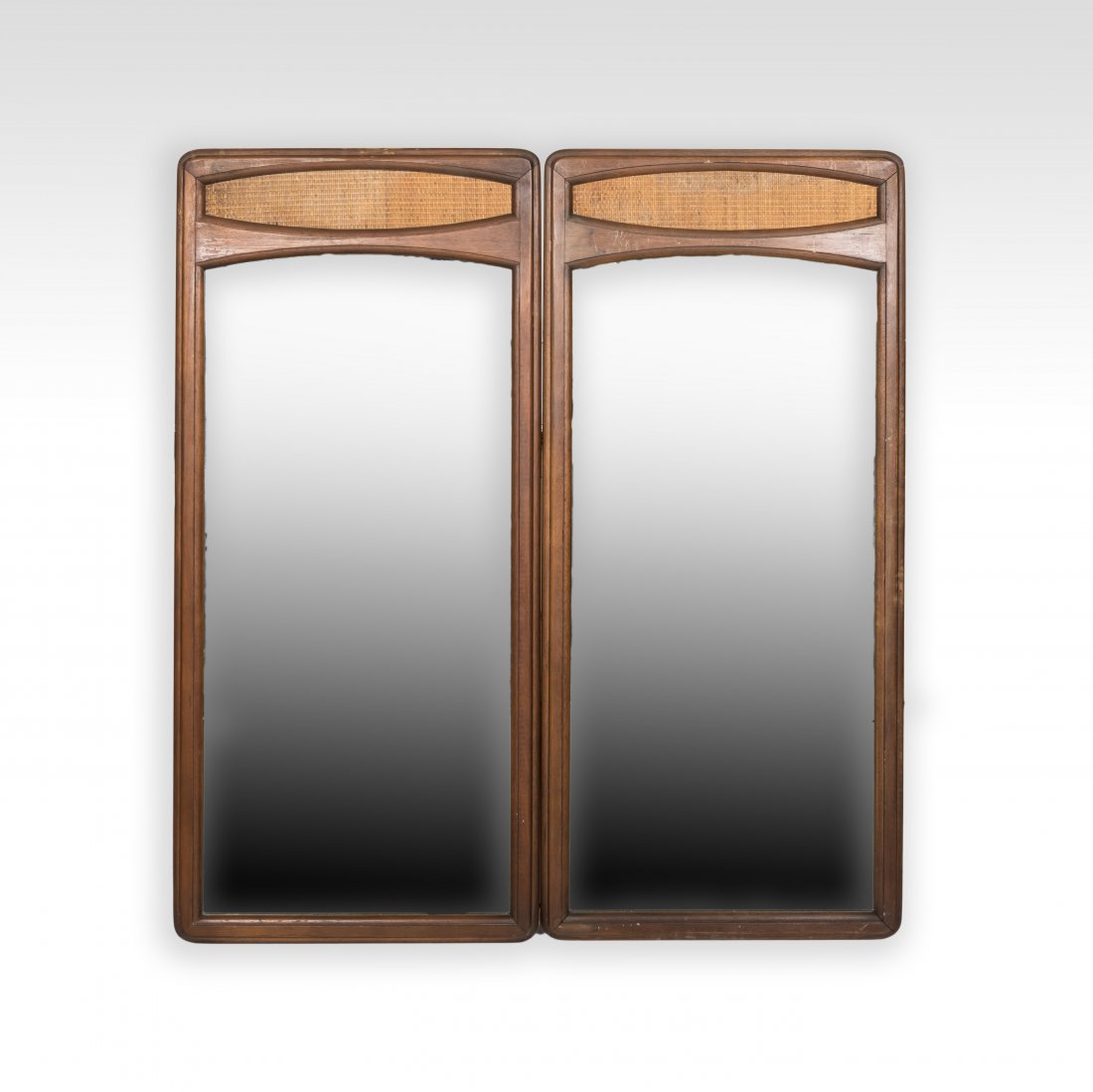Pair Lane Caned Detail Mirrors (1 of 3)