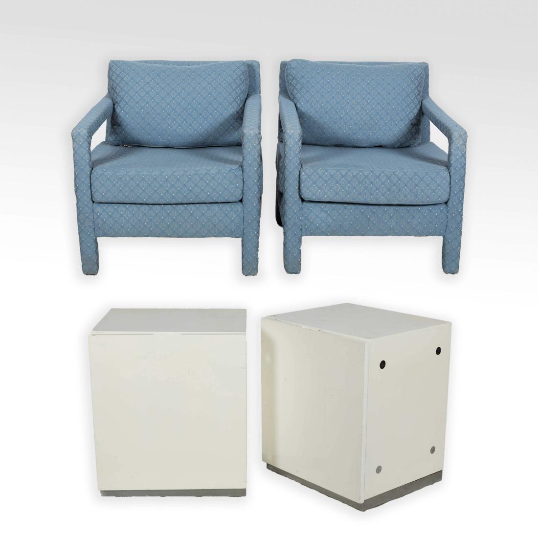 Thayer Coggin White Lacquer Cabinets & Arm Chairs (1 of 5)