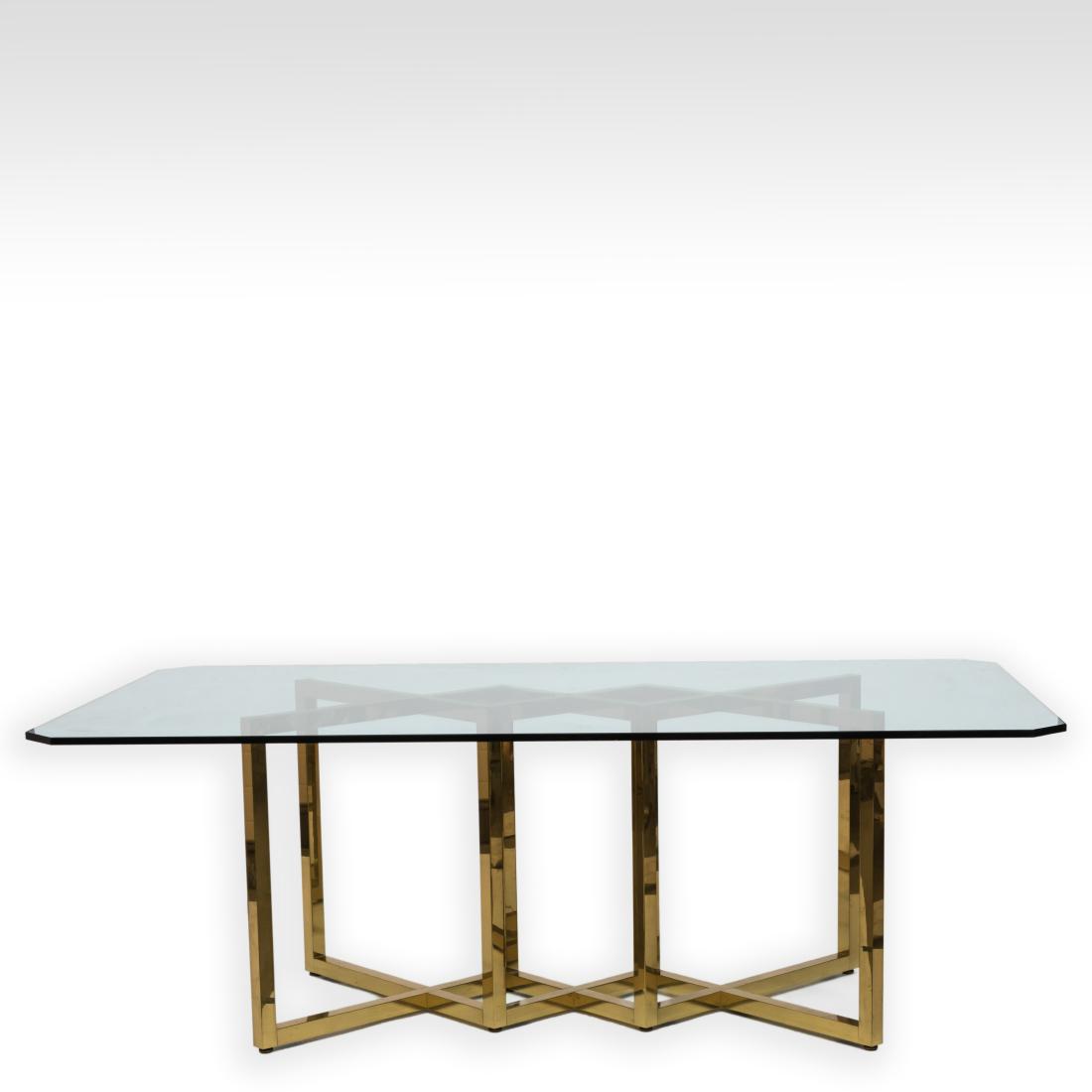 Double Helix Brass & Glass Dining Room Table (1 of 4)