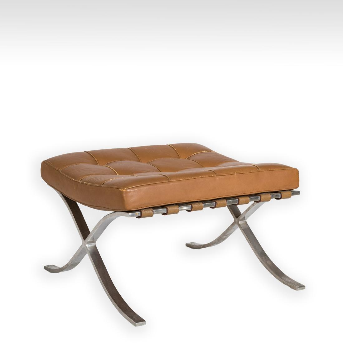 Knoll Barcelona Leather Ottoman - Early Signed (1 of 5)