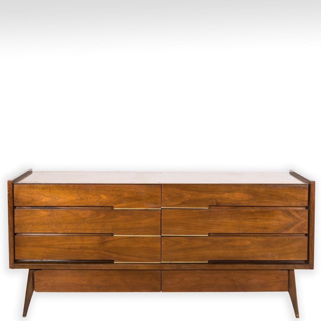 Walnut Double Dresser with Brass Trim (1 of 8)