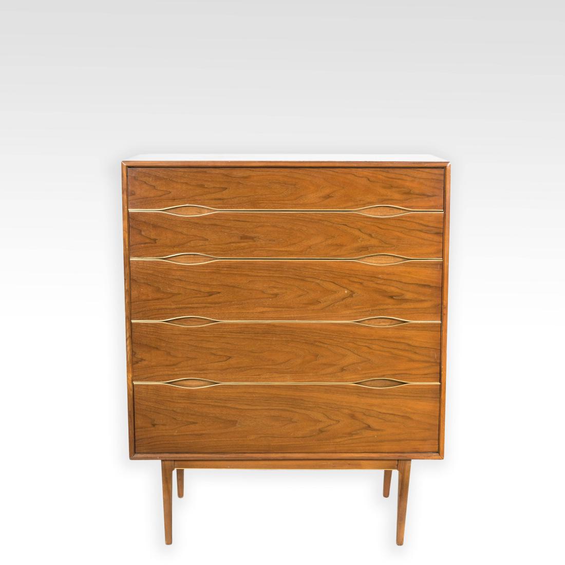 Fiver Drawer Chest w/ Brass Lined Drawer Pulls (1 of 7)