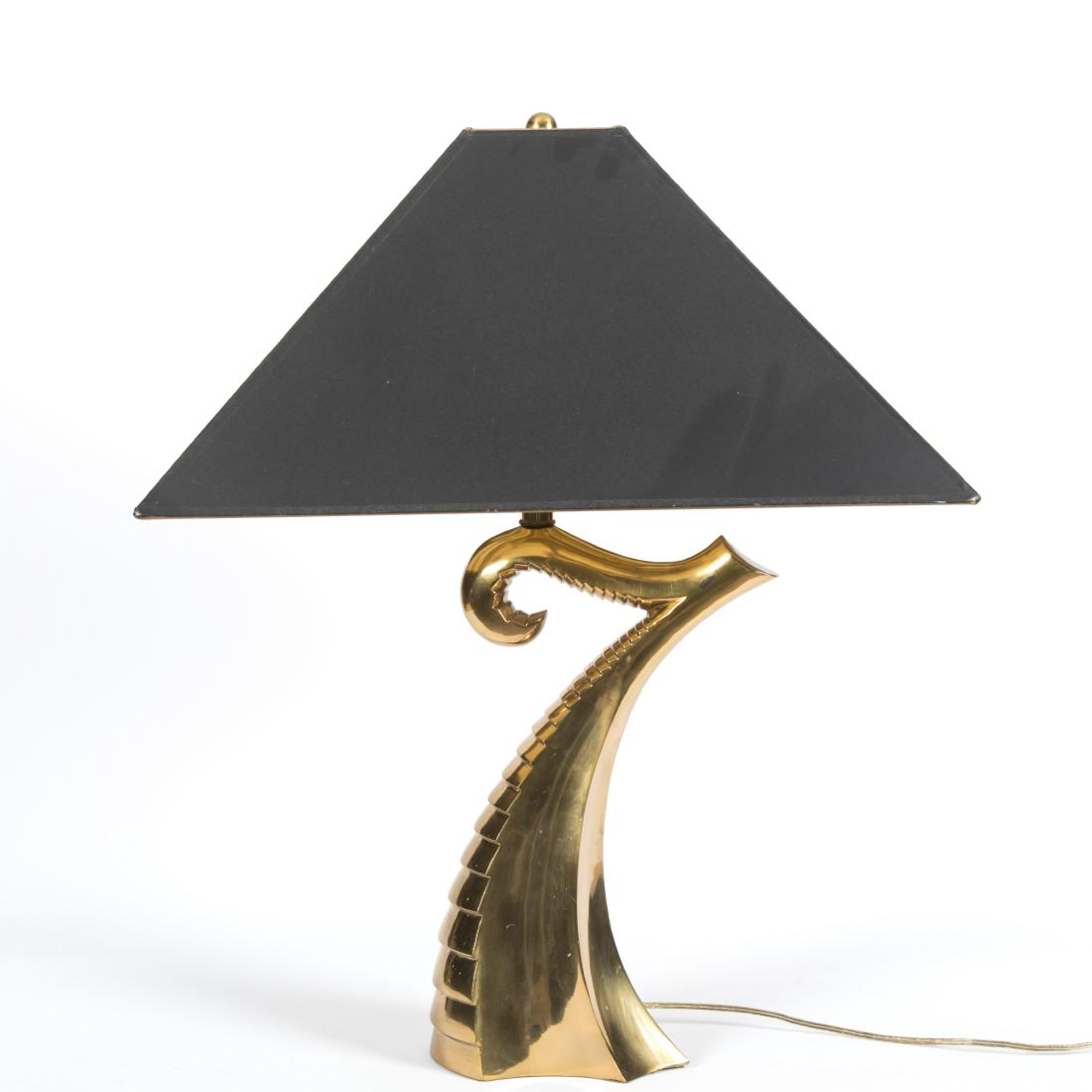 Sculpted Brass Mid Century Table Lamp (1 of 4)