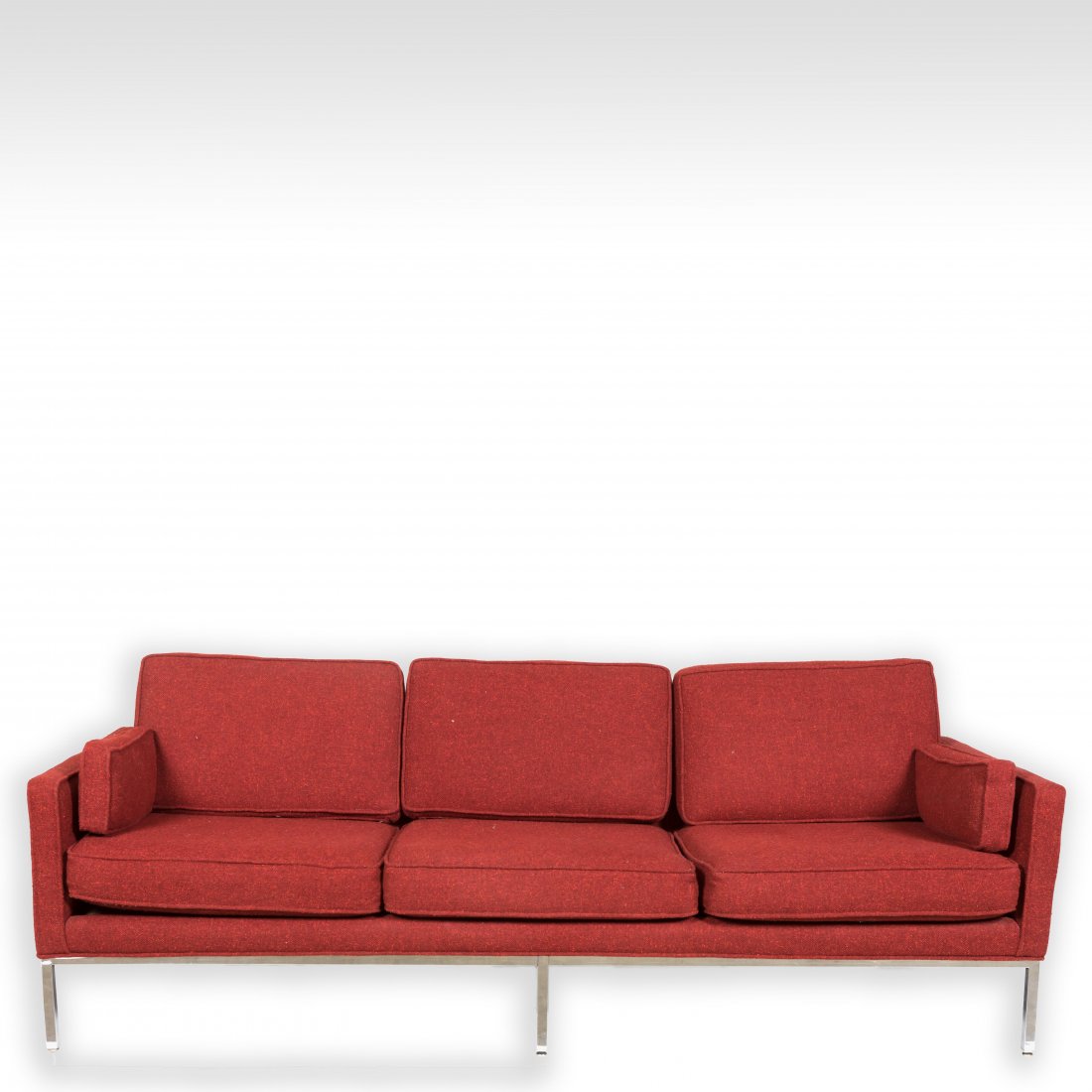 Milo Baughman Sofa with Chrome Legs: Description - A Milo Baughman sofa with chrome legs and original tweed upholstery. Dimensions - 31" x 80" x 33"