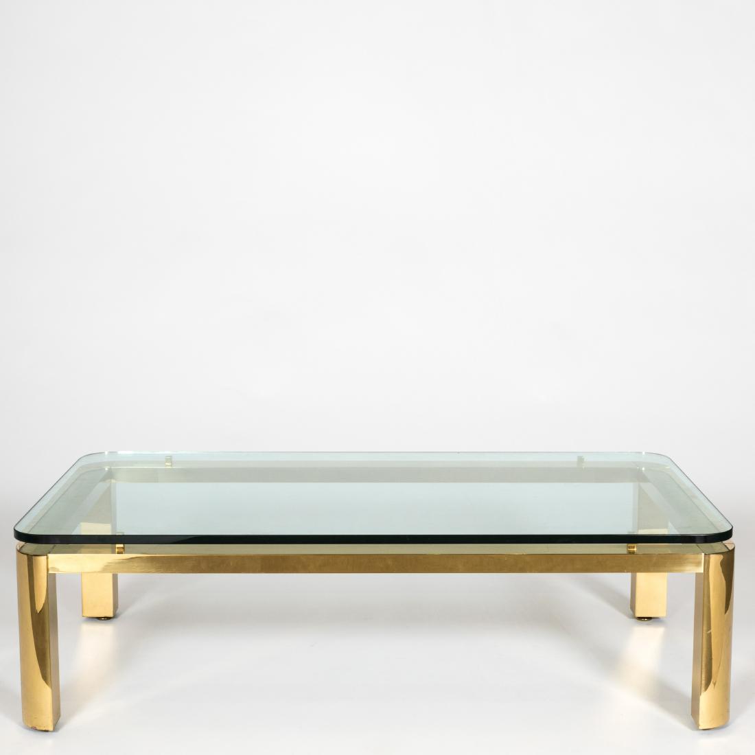 Modern Brass and Floating Glass Coffee Table (1 of 3)