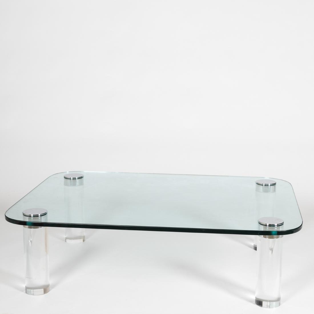 Mid Century Glass and Lucite Coffee Table (1 of 4)