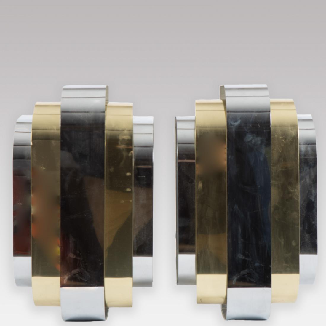 Pair Lightolier Brass and Chrome Sconces (1 of 5)