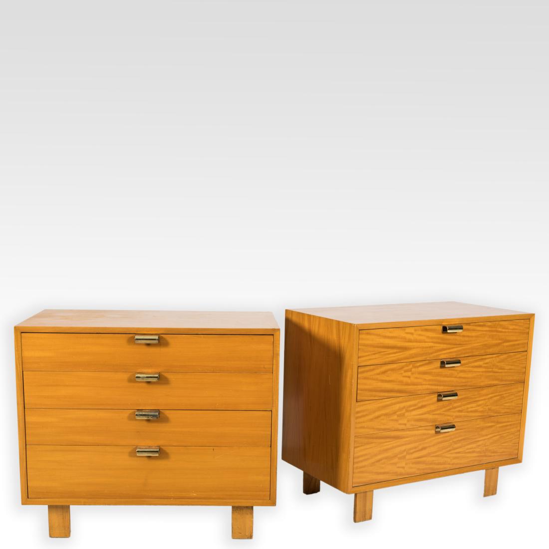 Pair George Nelson for Herman Miller Chests: Description - Pair of signed George Nelson for Herman Miller chests. Dimensions - 30" x 34" x 18.5"