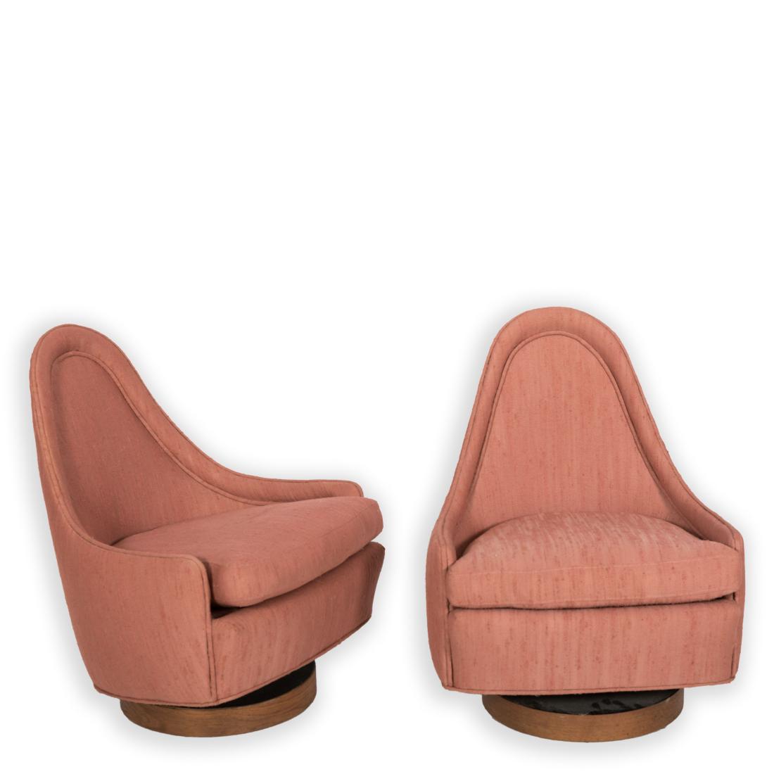 Pair Milo Baughman Petite Swivel Lounge Chairs (1 of 3)