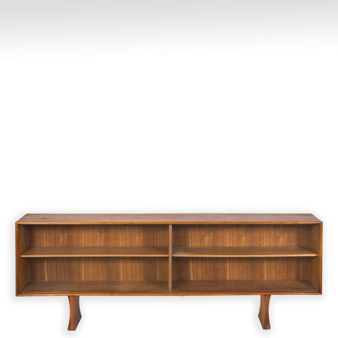 Arne Vodder Display Cabinet w/ Sliding Glass Doors: Description - Arne Vodder display cabinet with sliding glass doors. Dimensions - 30" x 83" x 12"