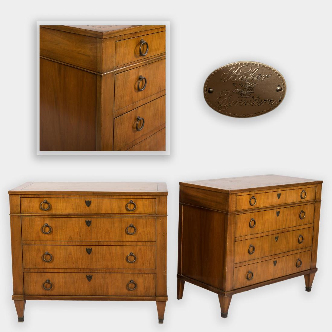 Baker Modern Burled Walnut Bachelor Chests - Pair (1 of 6)