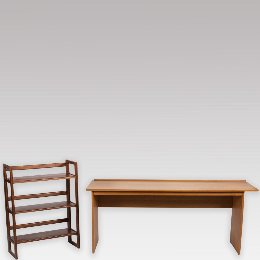 Custom Modern Desk and Teak Bookshelf (1 of 5)