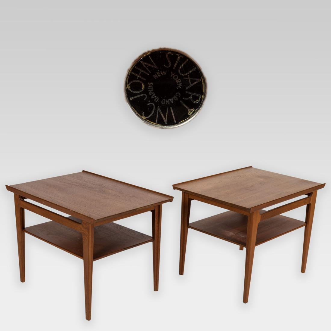 Pair John Stuart Teak End Tables (1 of 6)