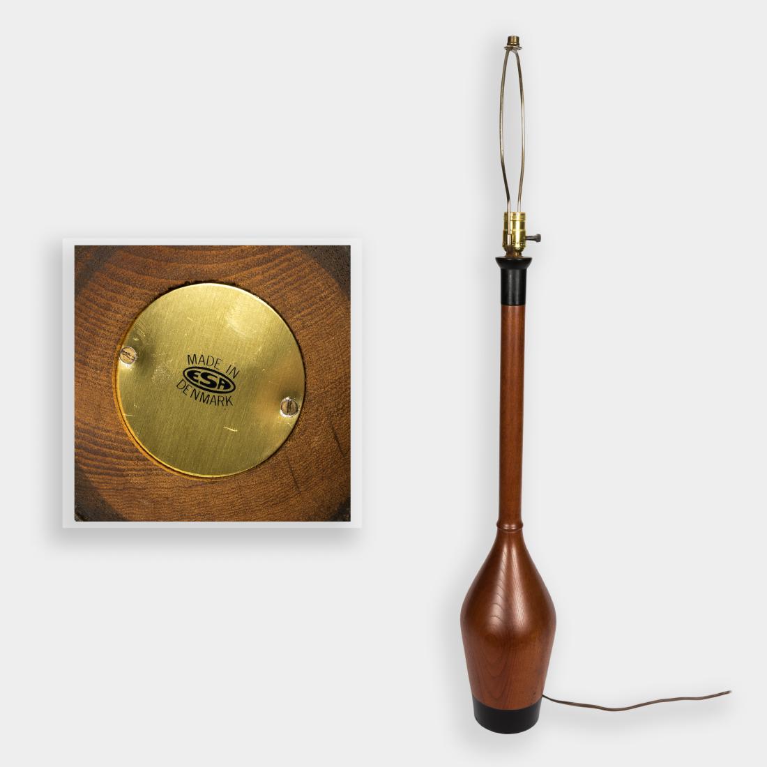 ESA Denmark Teak Bowling Pin Table Lamp (1 of 4)