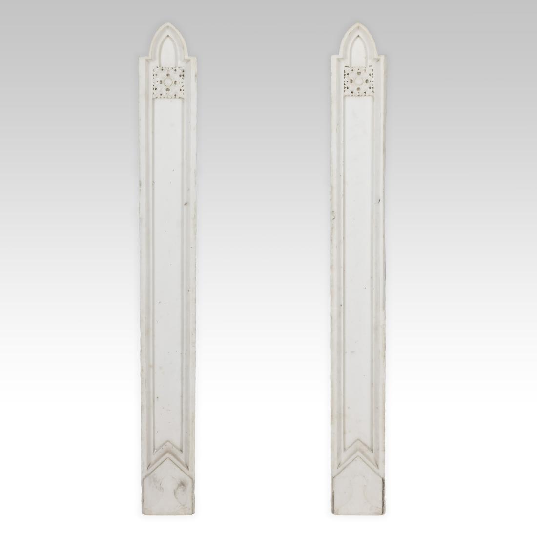 Pair Carved Marble Flat Columns (1 of 2)