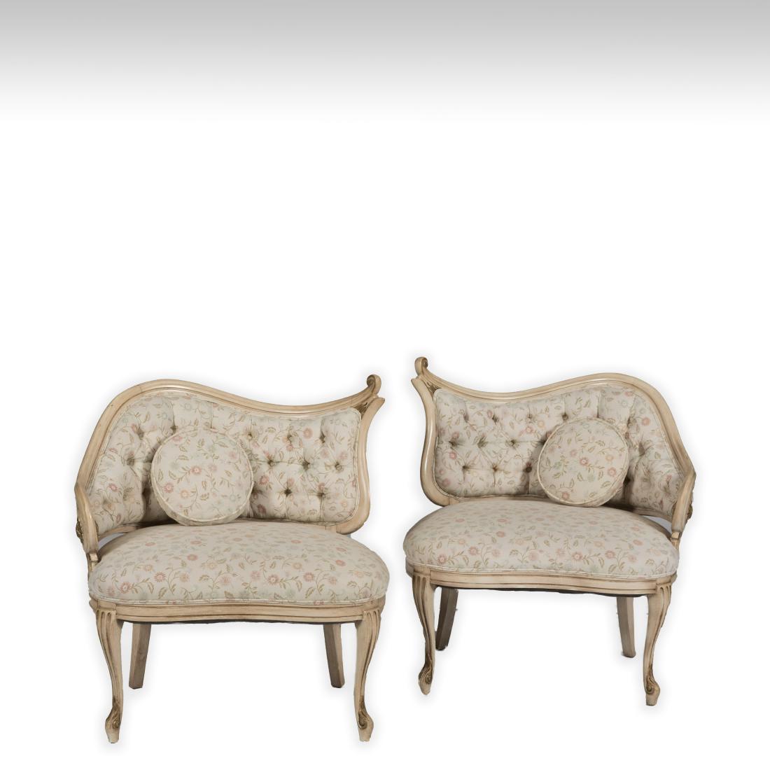 Pair French Provincial Corner Parlor Chairs (1 of 3)