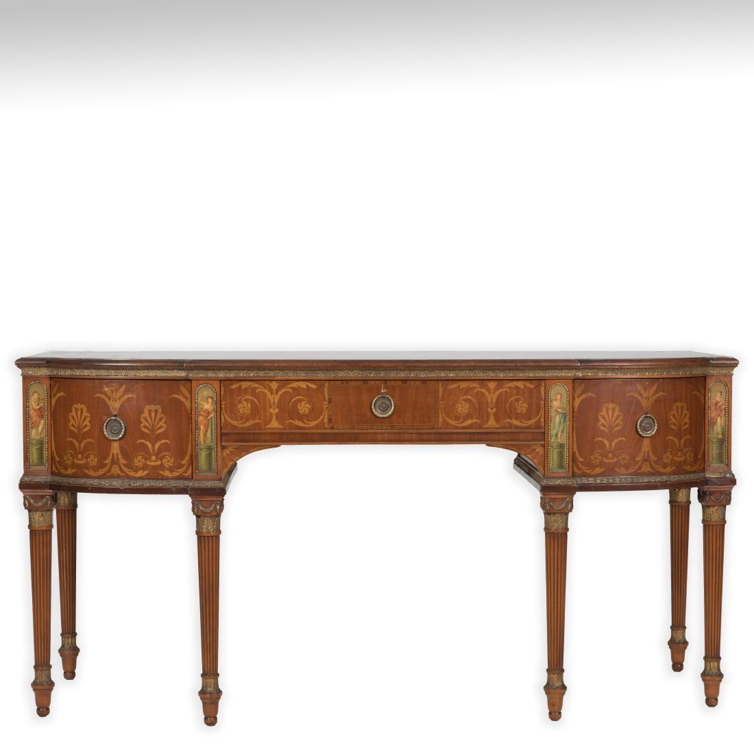 Adams Style Inlaid & Painted Mahogany Server (1 of 6)