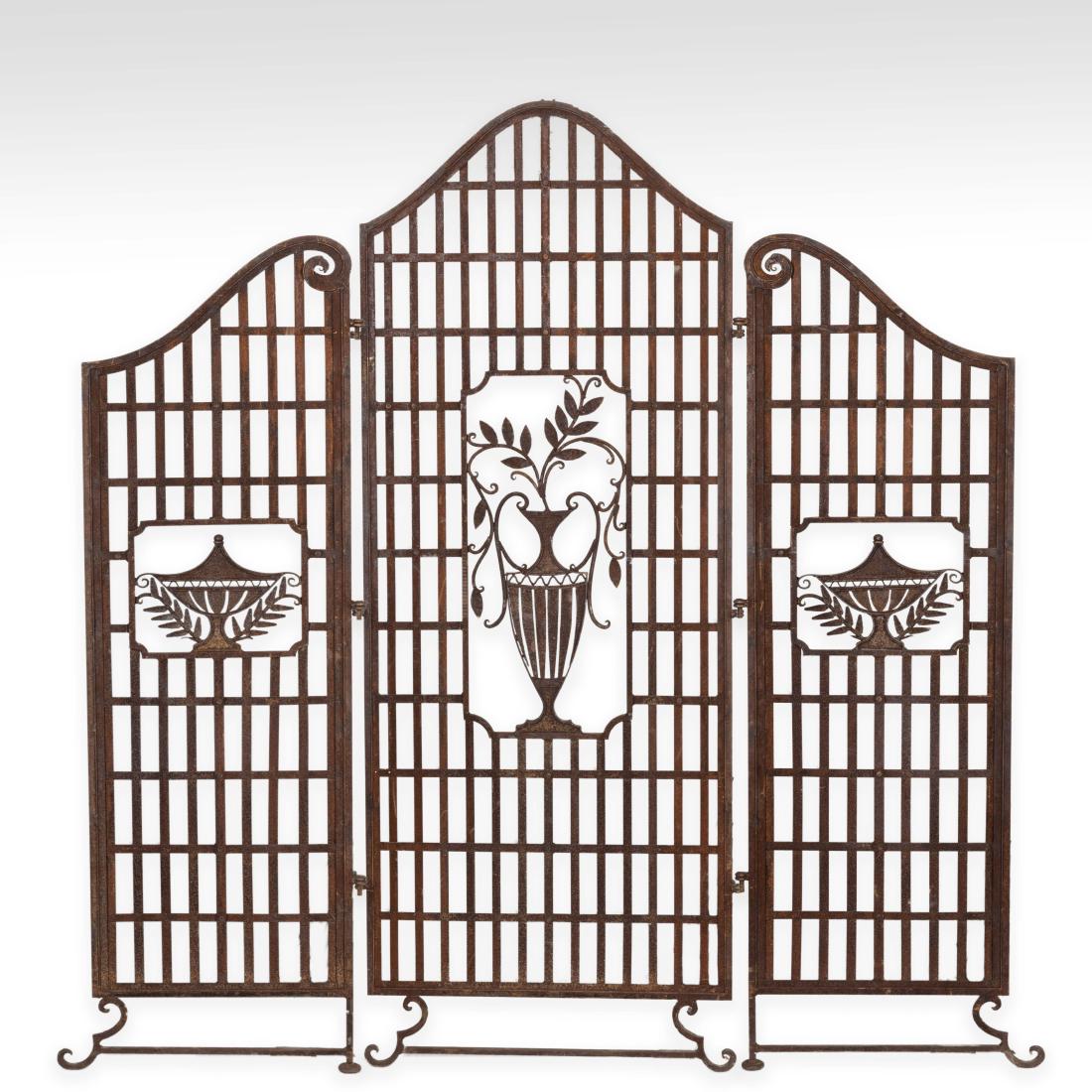 Three Panel Iron Urn Screen (1 of 3)