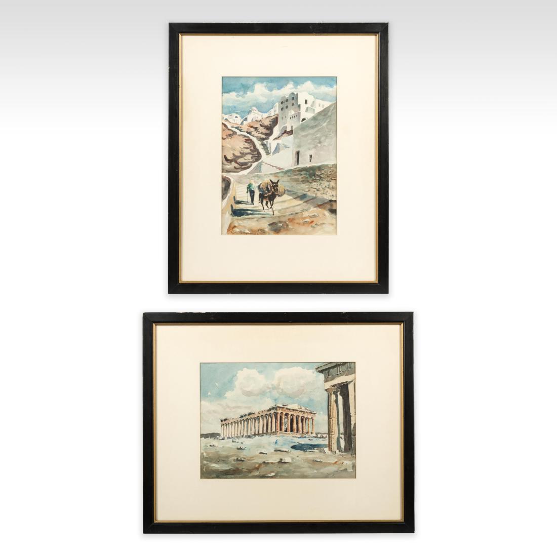 Two Greco-Roman Watercolor Scenes - Signed (1 of 7)