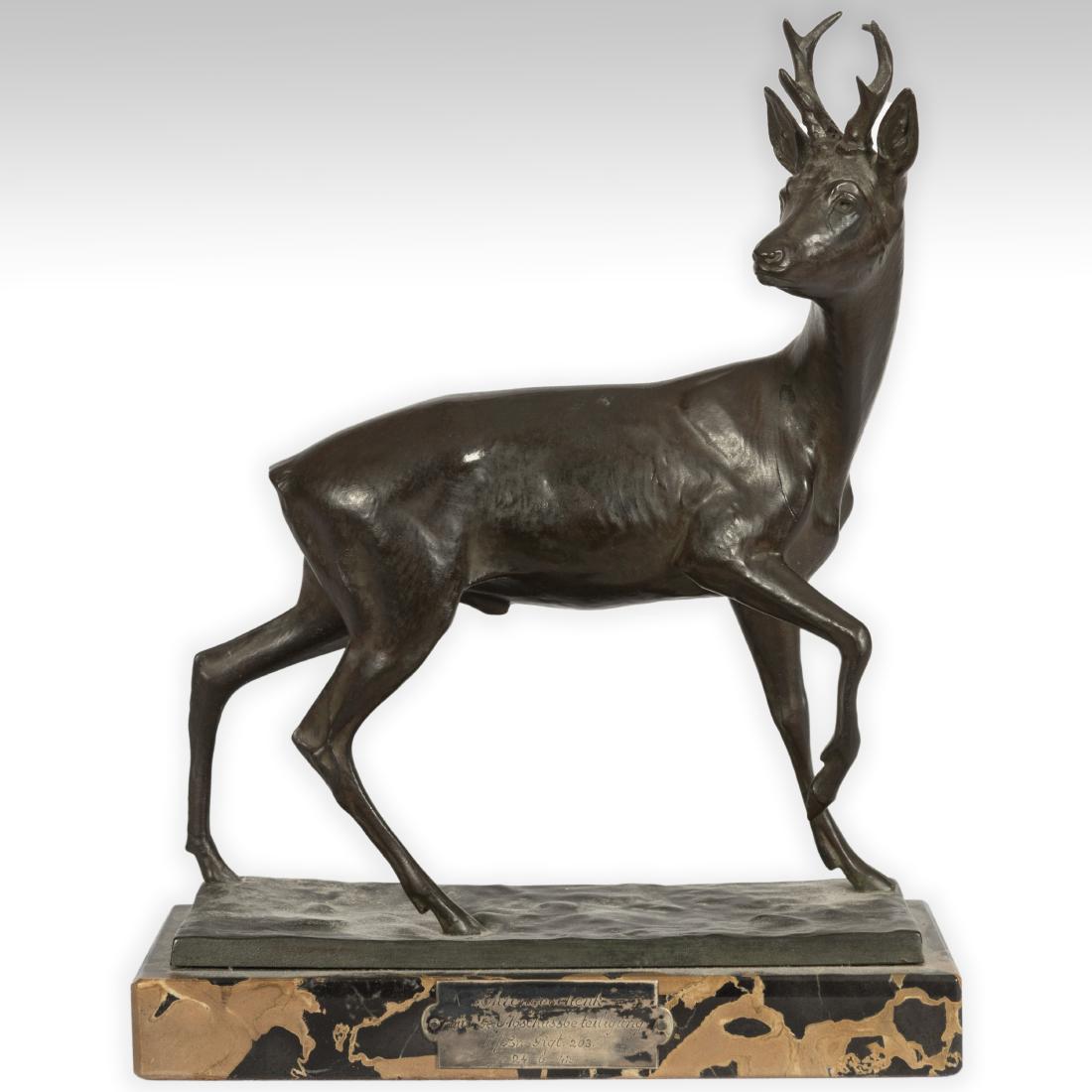 After Fritz Diller - White Metal - "Roebuck": Description - After Fritz Diller a white metal "Roebuck" Dimensions -