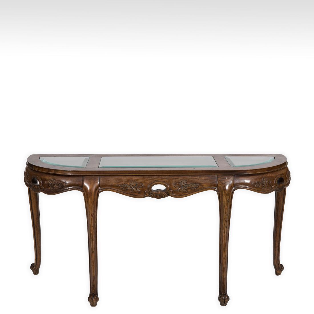 French Style Glass Top Console Table (1 of 4)