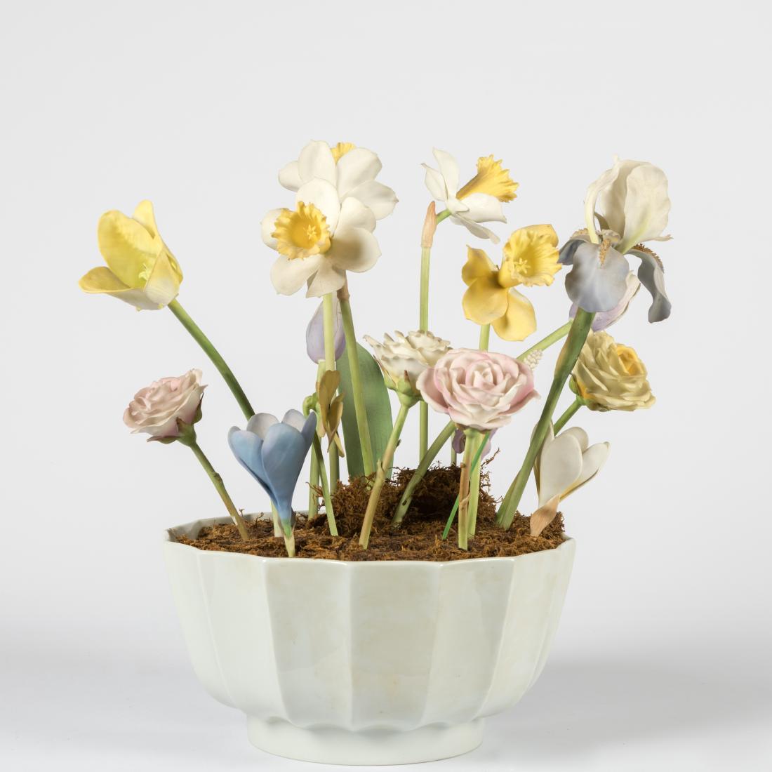 Group of Porcelain Flowers in Limoges Bowl (1 of 5)