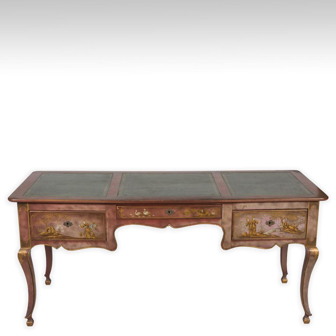 Baker Leather Top Executive Desk - Signed (1 of 7)