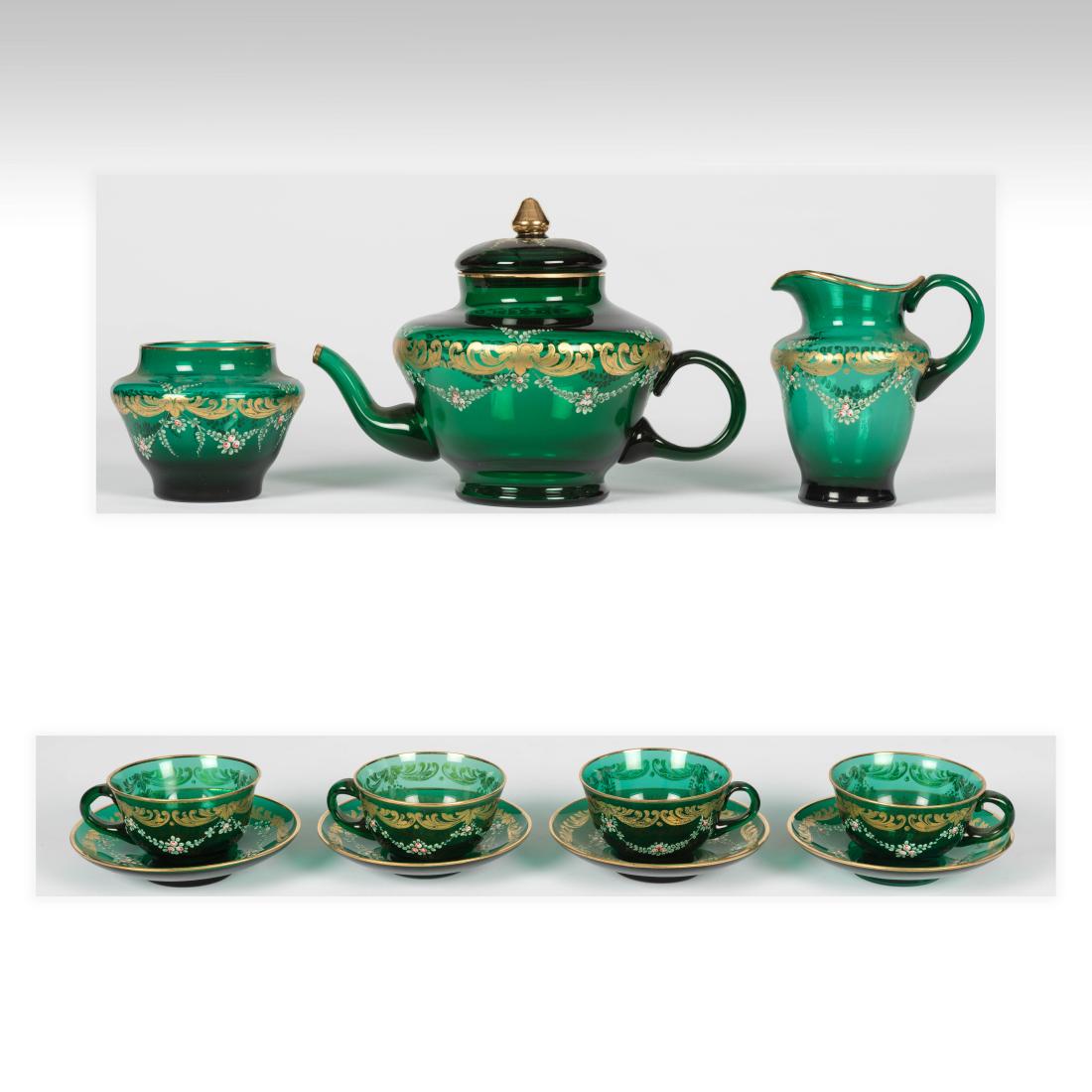 Enameled Glass Tea Set - 11 Piece (1 of 4)