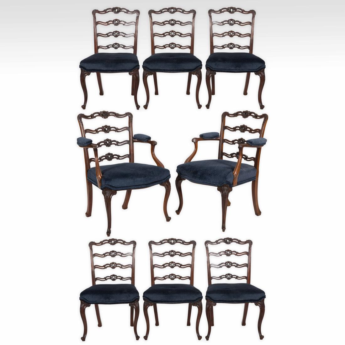 Set Eight Chippendale Style Chairs - Maple & Co. (1 of 5)