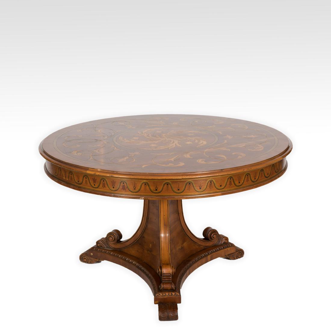 Inlaid Round Center Table - Signed (1 of 5)