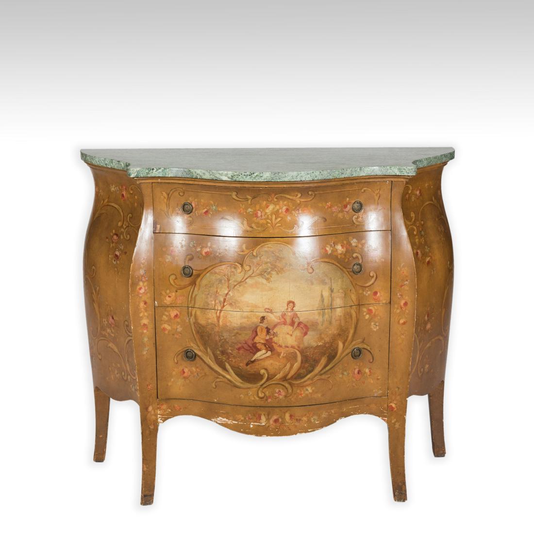 Painted Italian Marble Top Commode (1 of 6)
