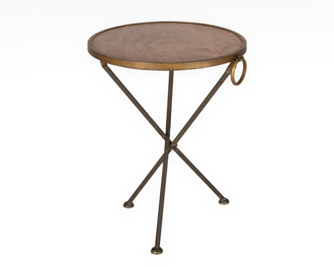 Folding Burl and Brass Tripod Table (1 of 4)