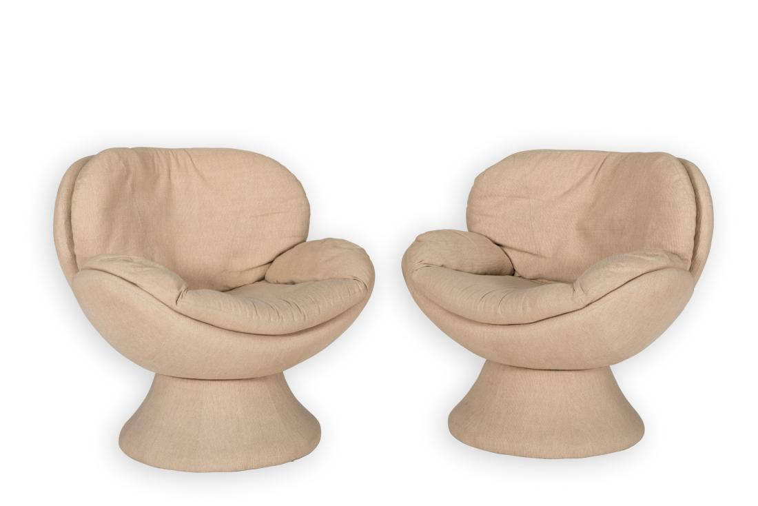 Pair Tulip Upholstered Swivel Chairs (1 of 5)