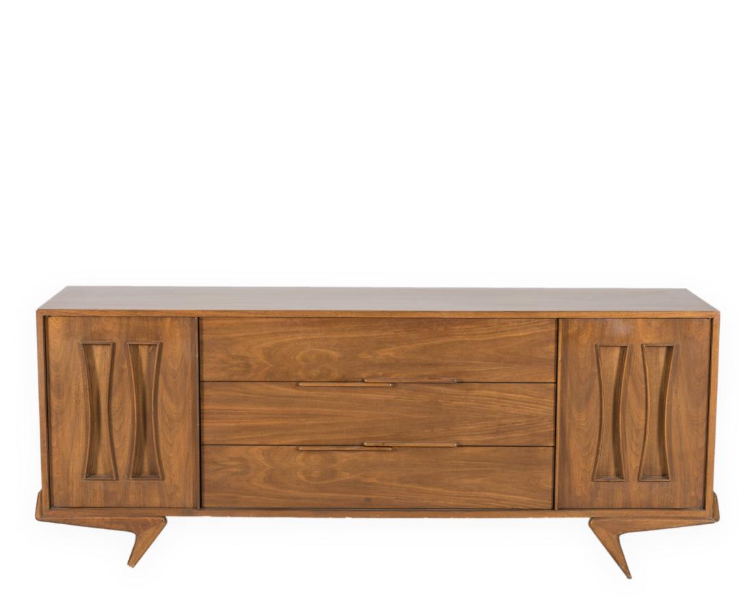 Stratford House Walnut Credenza Triple Chest (1 of 6)