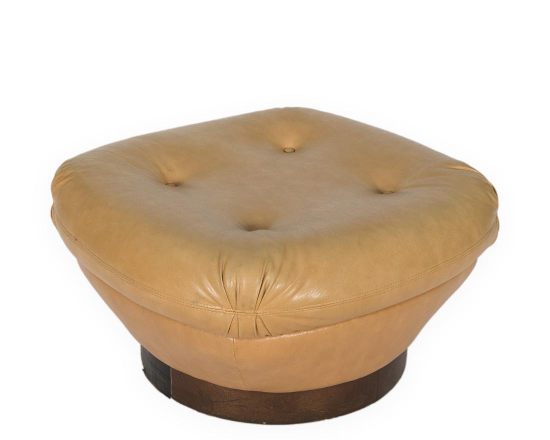 Pearsall Style Walnut Base Ottoman: Description - A walnut base ottoman. In the style of Adrian Pearsall. Dimensions - 15" x 28" x 28"
